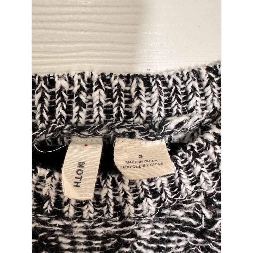 Moth Anthropologie Womens Black White Marled Knit Halter Sweater Tank Top Small - Picture 2 of 4